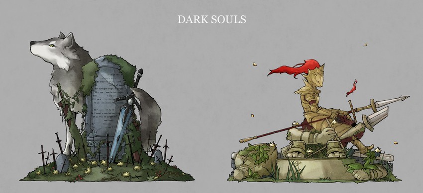 dragon slayer ornstein and great grey wolf sif (dark souls and 1 more) drawn by deco0114_(623499)