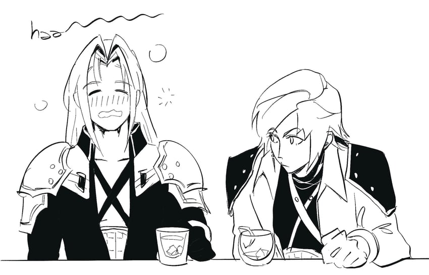 sephiroth and genesis rhapsodos (final fantasy and 1 more) drawn by cornbaijin18605