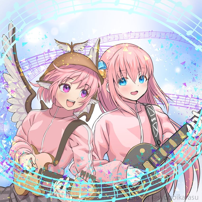 mystia lorelei and gotoh hitori (touhou and 1 more) drawn by shiroi_karasu