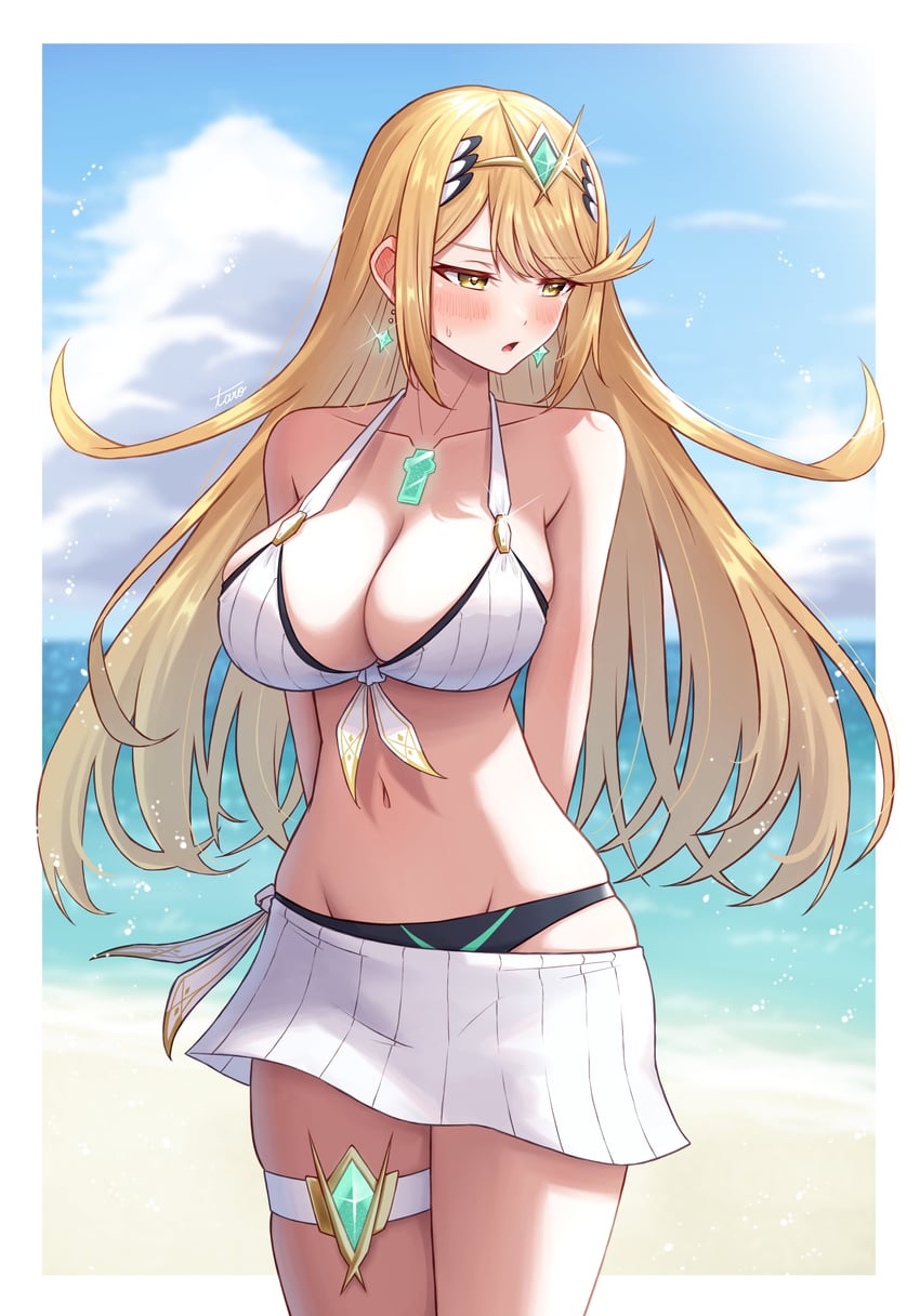 mythra (xenoblade chronicles and 1 more) drawn by taro_(peach_taro51)