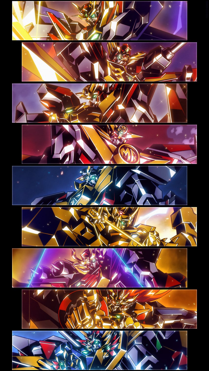 genesic gaogaigar, great da-garn gx, great goldran, great fighbird, great exkaiser, and 4 more (sunrise) drawn by babamba