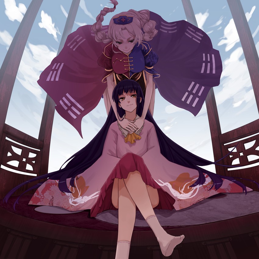 houraisan kaguya and yagokoro eirin (touhou) drawn by neko_(catteeth)