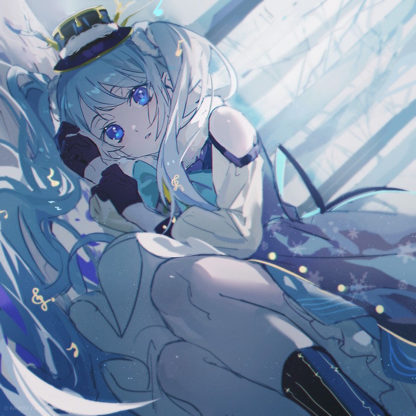 hatsune miku and yuki miku (vocaloid) drawn by hitokoto