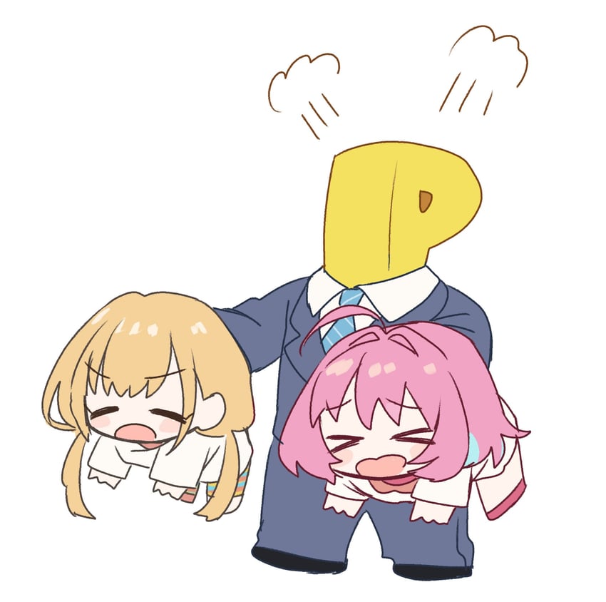 producer, yumemi riamu, futaba anzu, and p-head producer (idolmaster and 1 more) drawn by sukoyaka_(100hituzi)