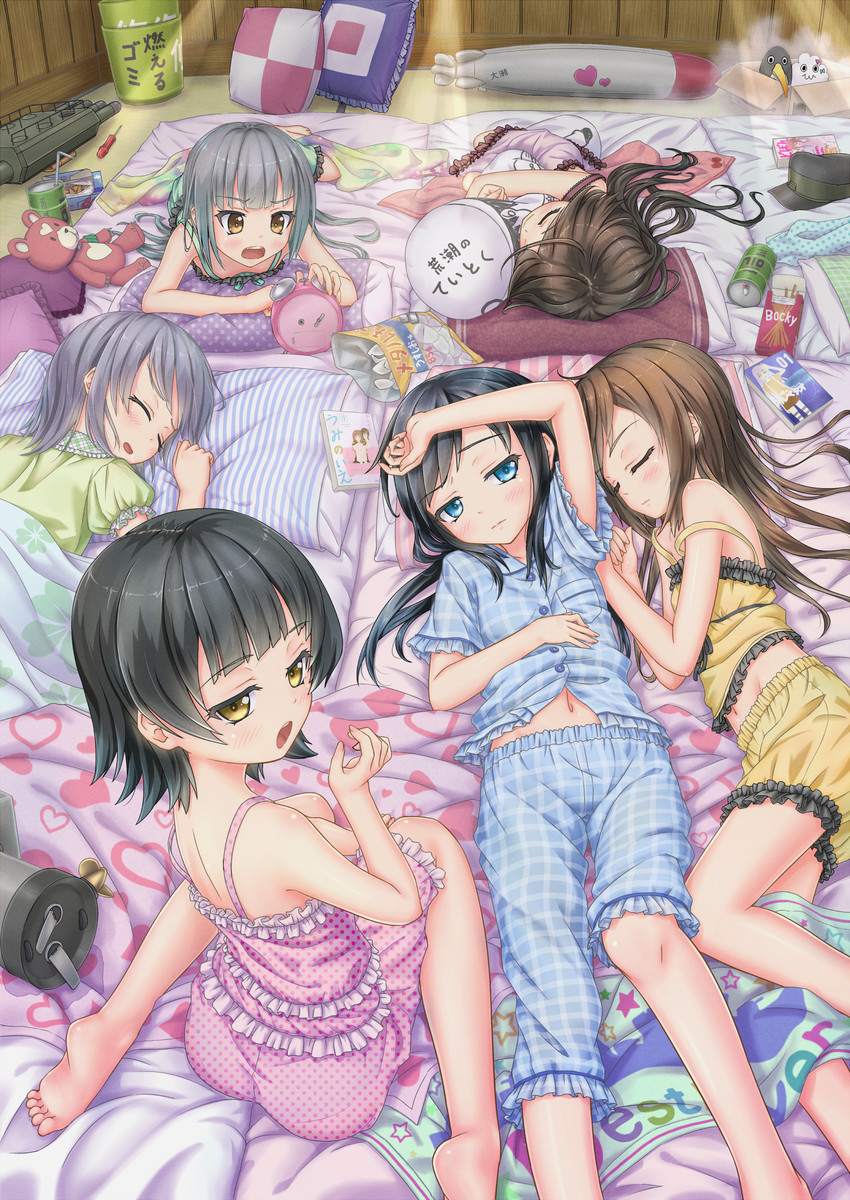 admiral, rensouhou-chan, asashio, kasumi, michishio, and 7 more (kantai collection and 1 more) drawn by gotou_hisashi