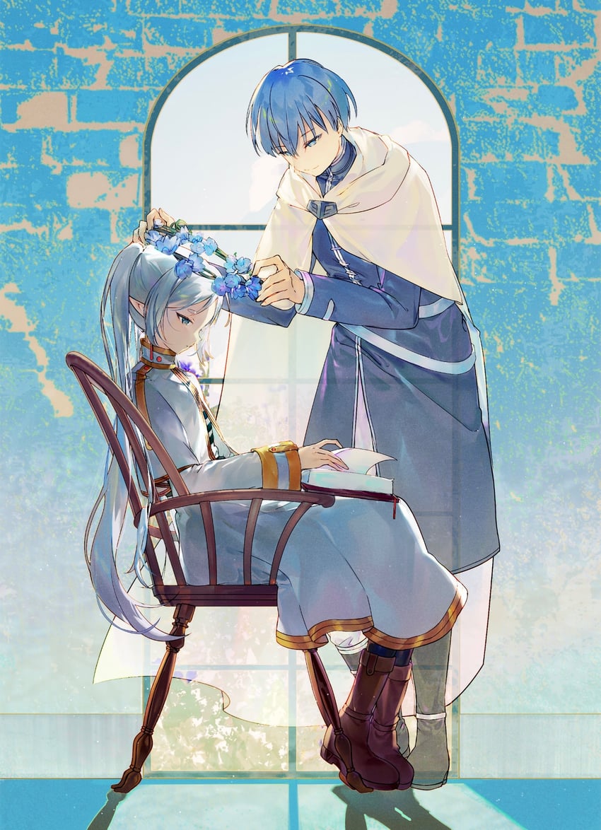 frieren and himmel (sousou no frieren) drawn by amano_(amn_amn)