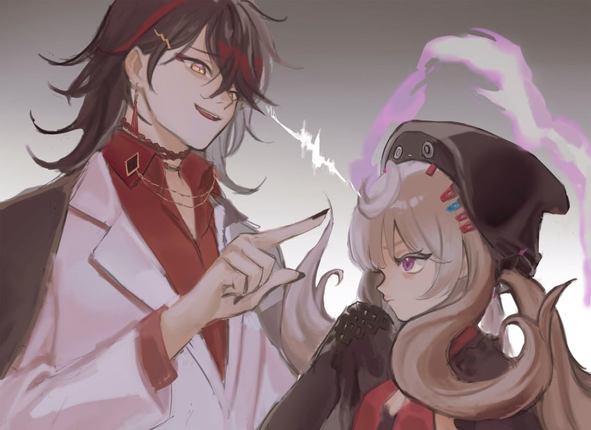 vox akuma and reimu endou (nijisanji and 1 more) drawn by lai_chee