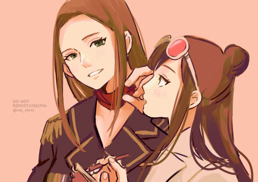 ema skye and lana skye (ace attorney and 1 more) drawn by rat_nkmi
