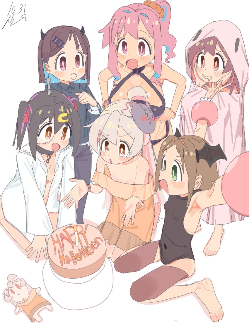 oyama mahiro, oyama mihari, hozuki momiji, oka asahi, murosaki miyo, and 1 more (onii-chan wa oshimai!) drawn by yana_(muuimiingan)