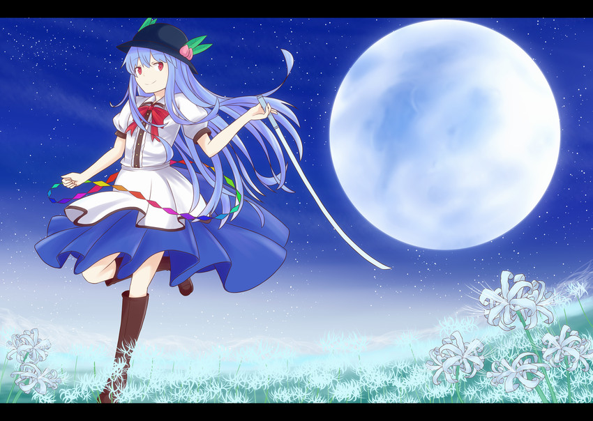 hinanawi tenshi (touhou) drawn by kanimiso_(wassyoi)