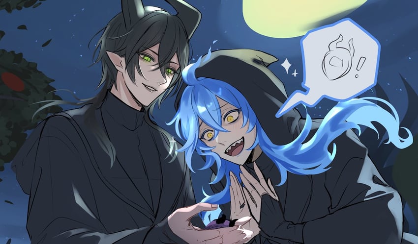 idia shroud and malleus draconia (twisted wonderland) drawn by mogmog_perorin