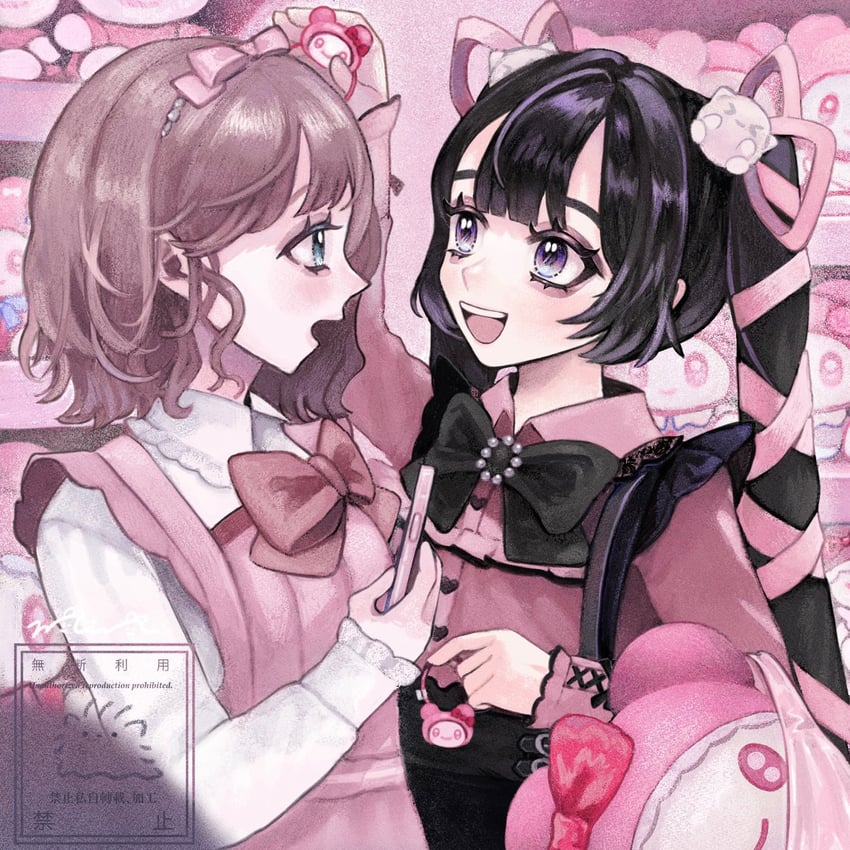 my melody, akiyama syu, and amanogawa himeno (original and 2 more) drawn by min_(mts2314)