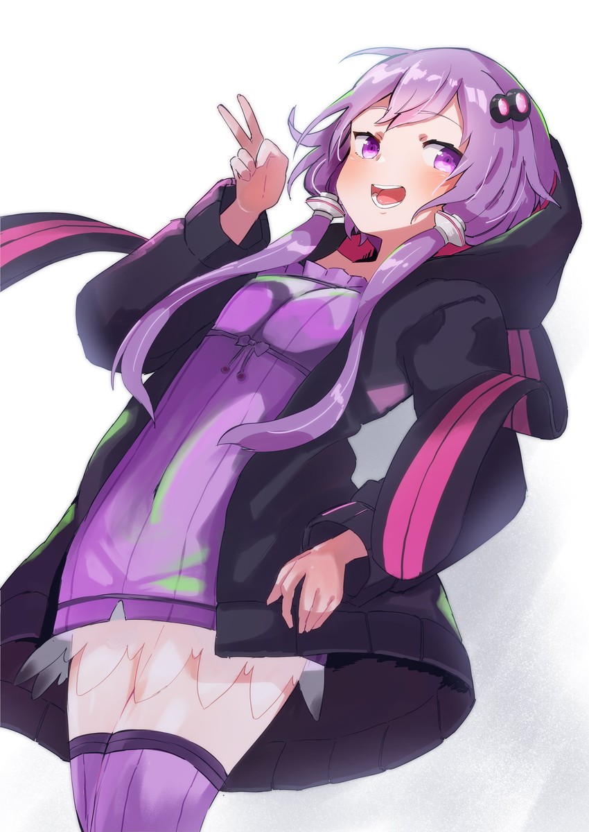 yuzuki yukari (vocaloid and 1 more) drawn by yakata_tata