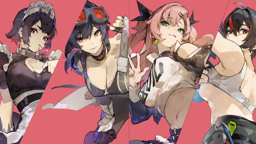 ellen joe, nicole demara, zhu yuan, and grace howard (zenless zone zero) drawn by kuno_(runkunochan)