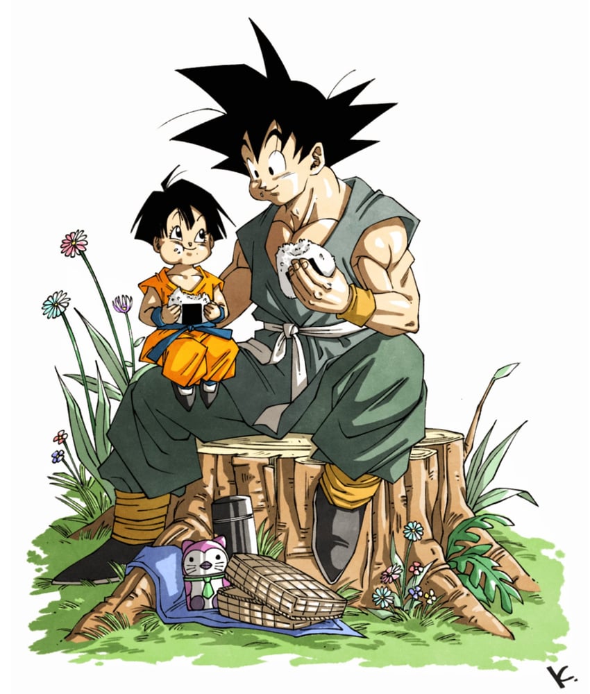 son goku and pan (dragon ball and 1 more) drawn by kakeru_(dbskakeru)