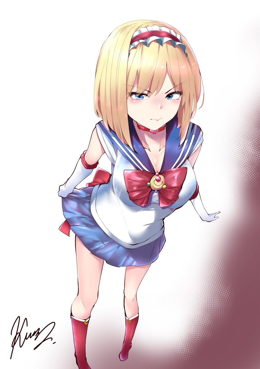 alice margatroid and sailor moon (touhou and 1 more) drawn by keenii_(kenny86)