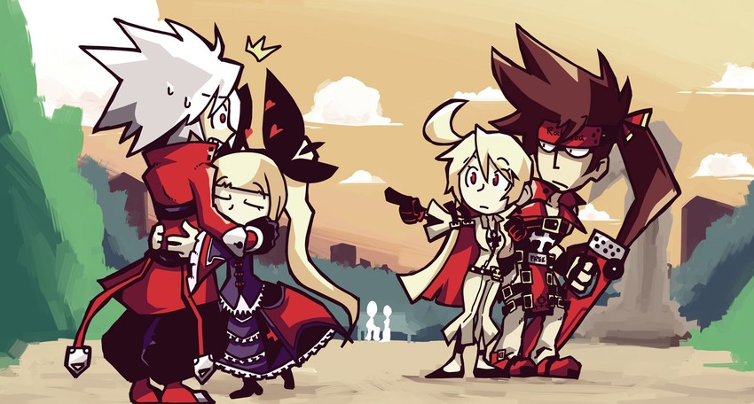 ragna the bloodedge, jack-o' valentine, sol badguy, and rachel alucard (guilty gear and 4 more) drawn by setz