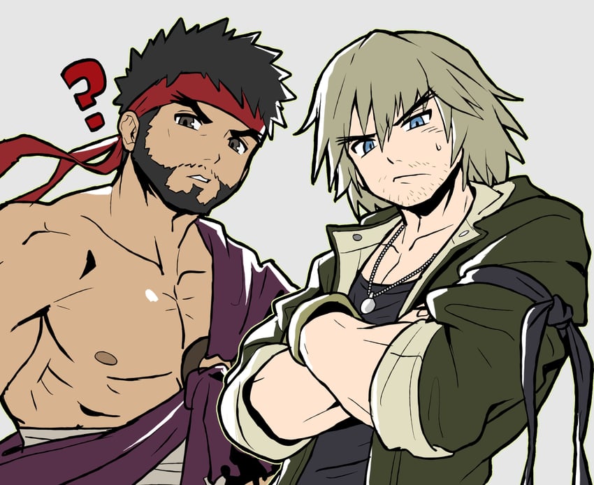 ryu and ken masters (street fighter and 1 more) drawn by sach56000
