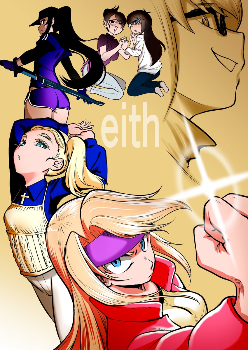 harsha, berit, eisu-chan, tsukigime sabuko, mari, and 1 more (original) drawn by kashisu_mint
