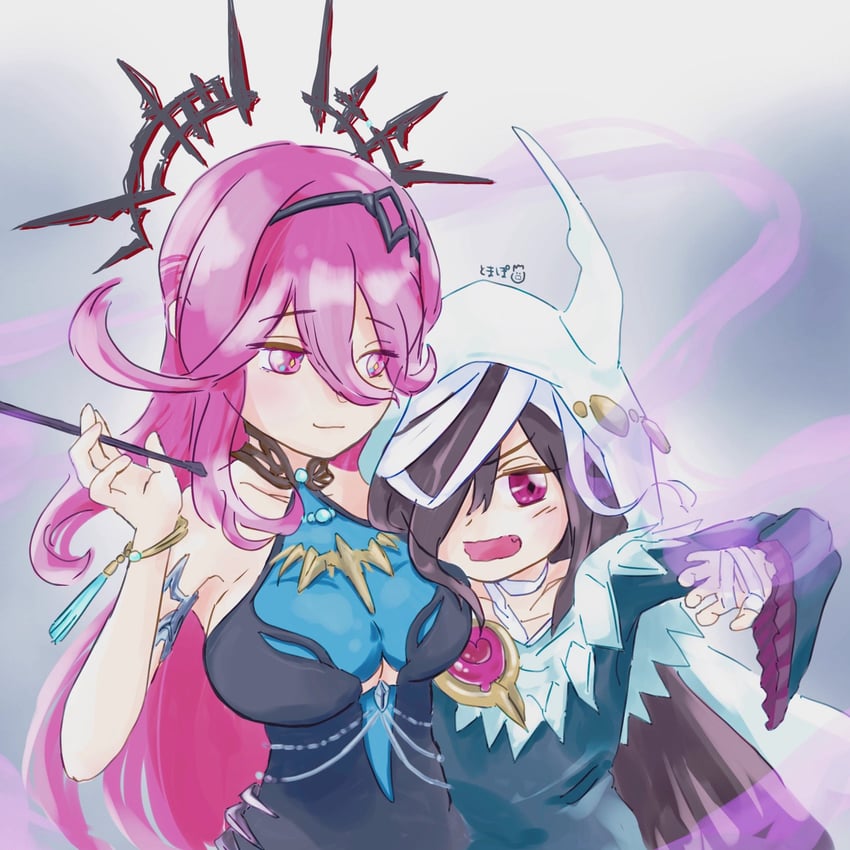 tenne miko and sakuraba seira (heaven burns red) drawn by anpanwonageru