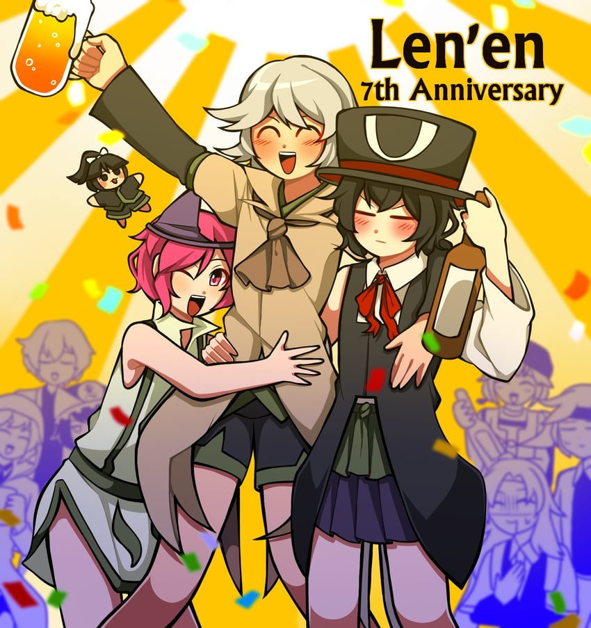 enraku tsubakura, houlen yabusame, shitodo kuroji, kuzu suzumi, kurohebi, and 6 more (len'en) drawn by 1jumangoku