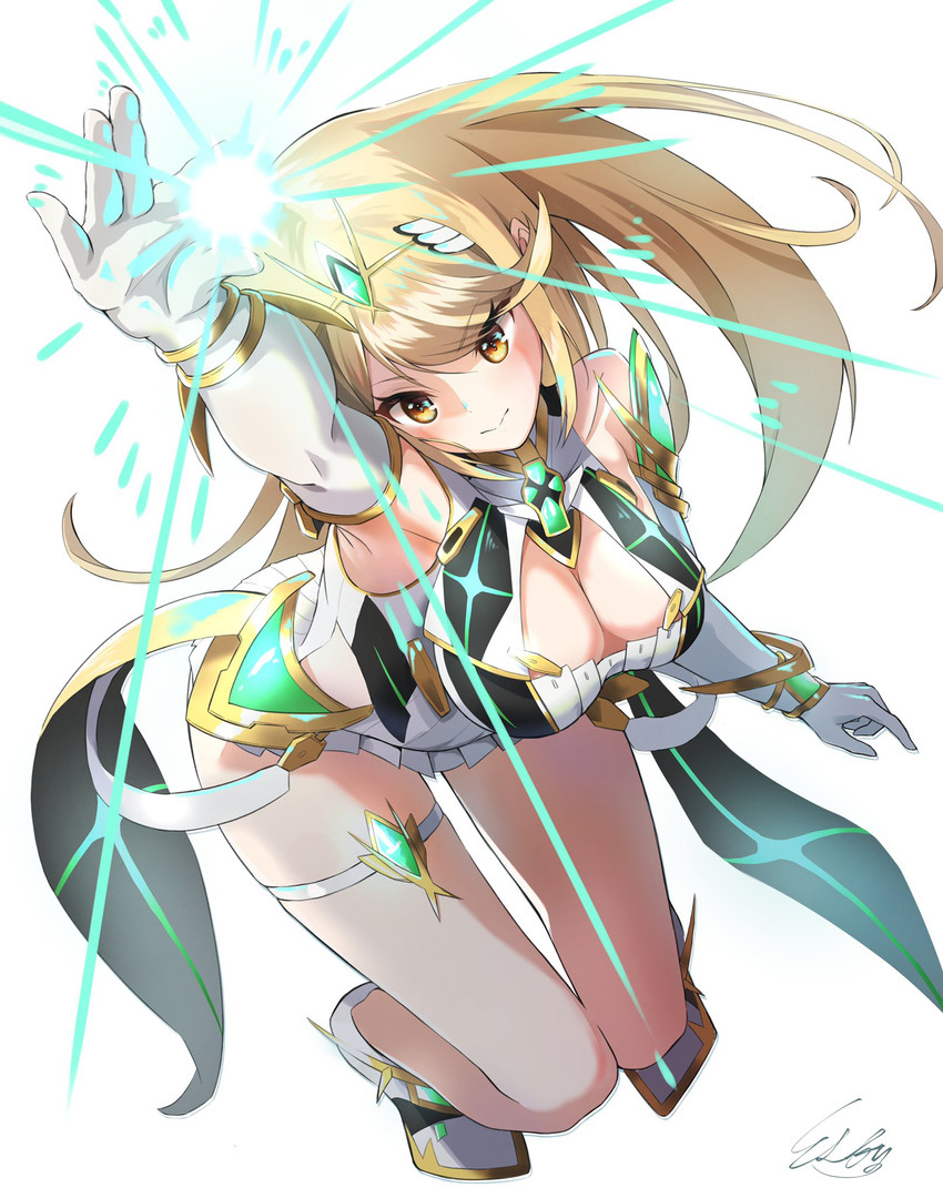 mythra (xenoblade chronicles and 1 more) drawn by l-phy