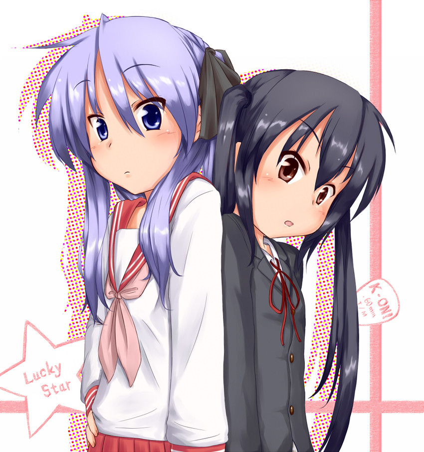 nakano azusa and hiiragi kagami (k-on! and 1 more) drawn by ryuunosuke_(luckyneco)