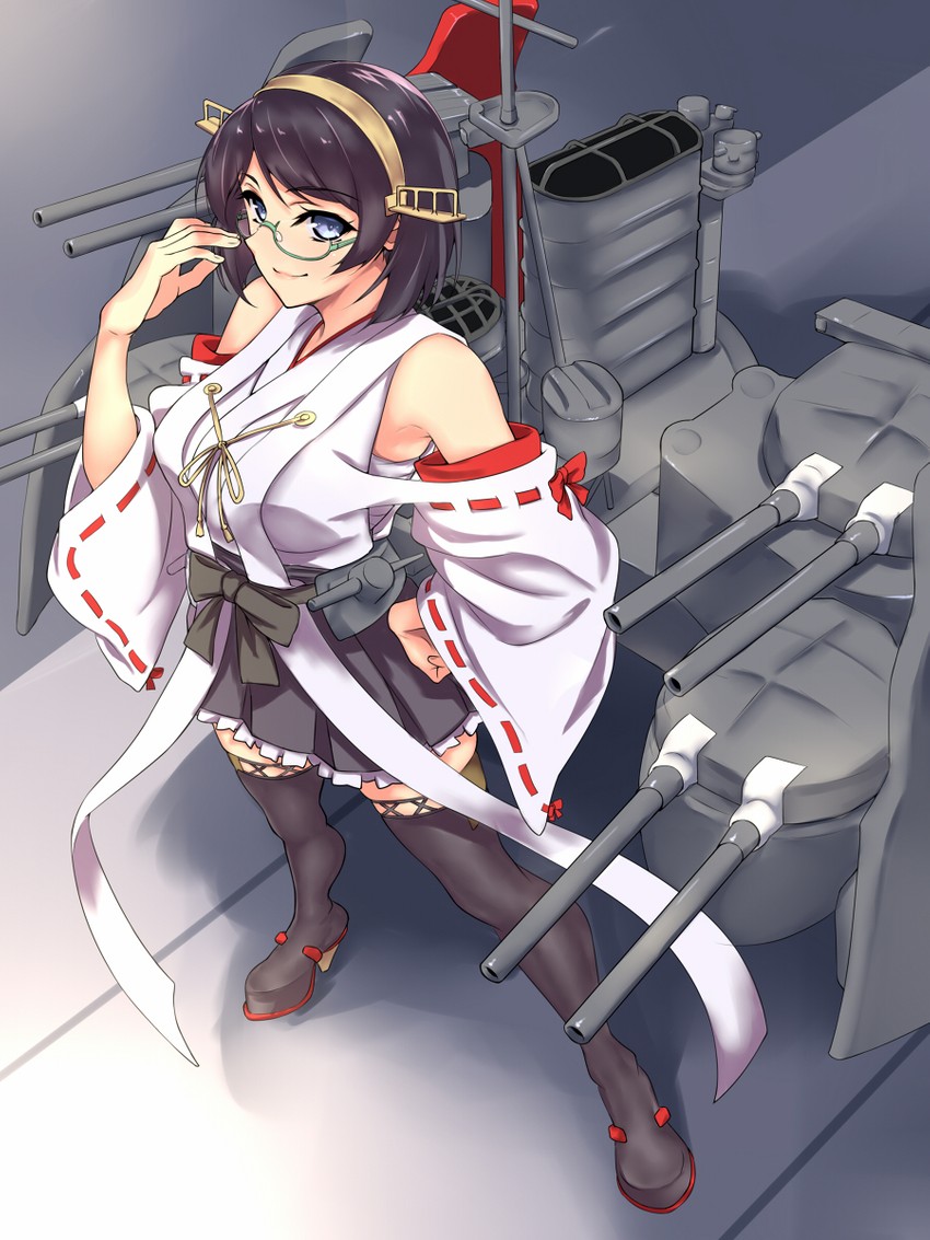 kirishima and kirishima kai ni (kantai collection) drawn by shingyou_(alexander-13)