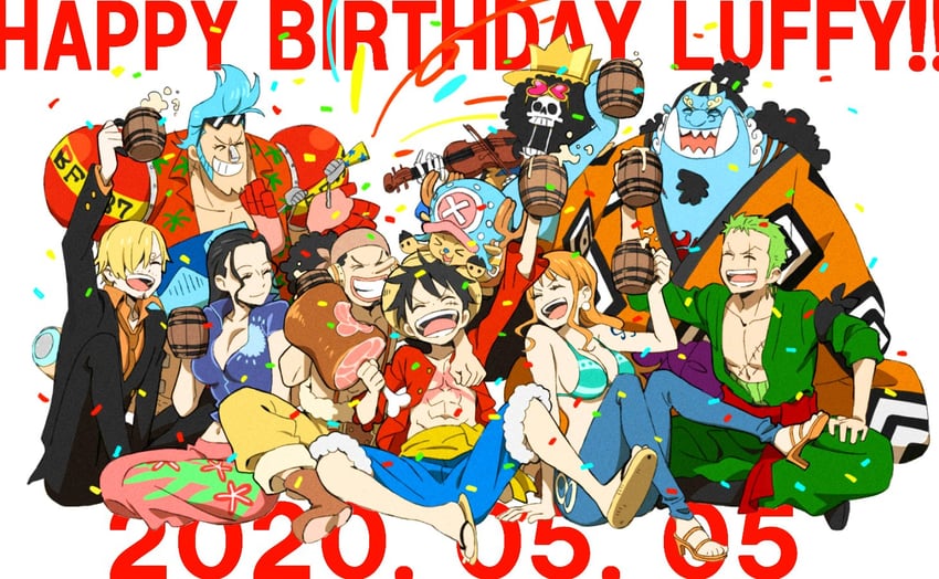 nami, monkey d. luffy, nico robin, roronoa zoro, sanji, and 5 more (one piece) drawn by taro_(honyarara00)