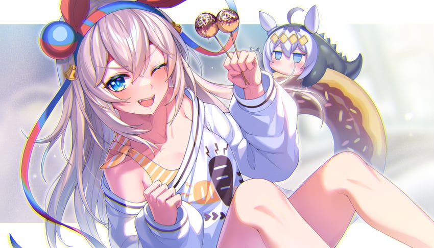 oguri cap and tamamo cross (umamusume) drawn by togami_(tobysou526)