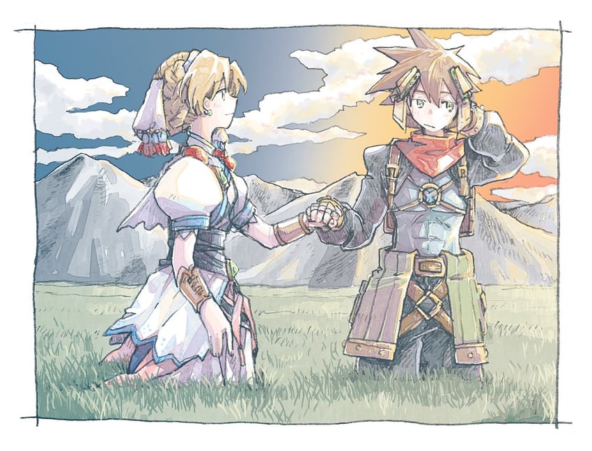 elena and ryudo (grandia and 1 more) drawn by michibata_65