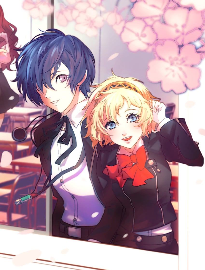 yuuki makoto, aigis, and kirijou mitsuru (persona and 1 more) drawn by niu_njgr