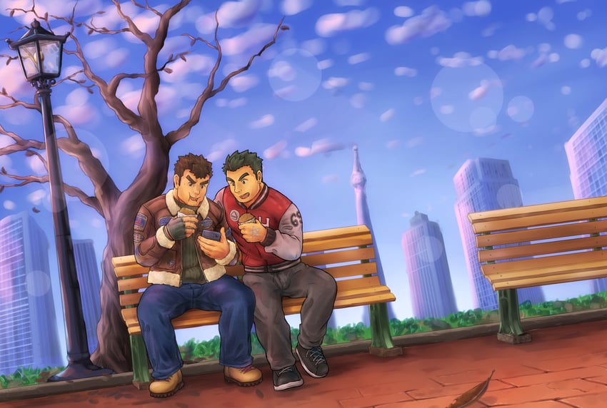 protagonist 3 and takabushi kengo (tokyo afterschool summoners) drawn by barry_go