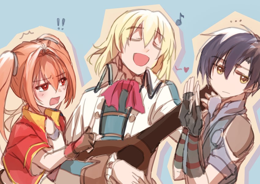estelle bright, joshua bright, and olivert reise arnor (eiyuu densetsu and 1 more) drawn by willfin
