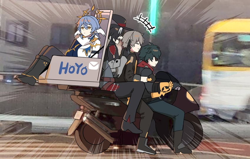trailblazer, caelus, sunday, boothill, and lighter (honkai and 3 more) drawn by ooyun