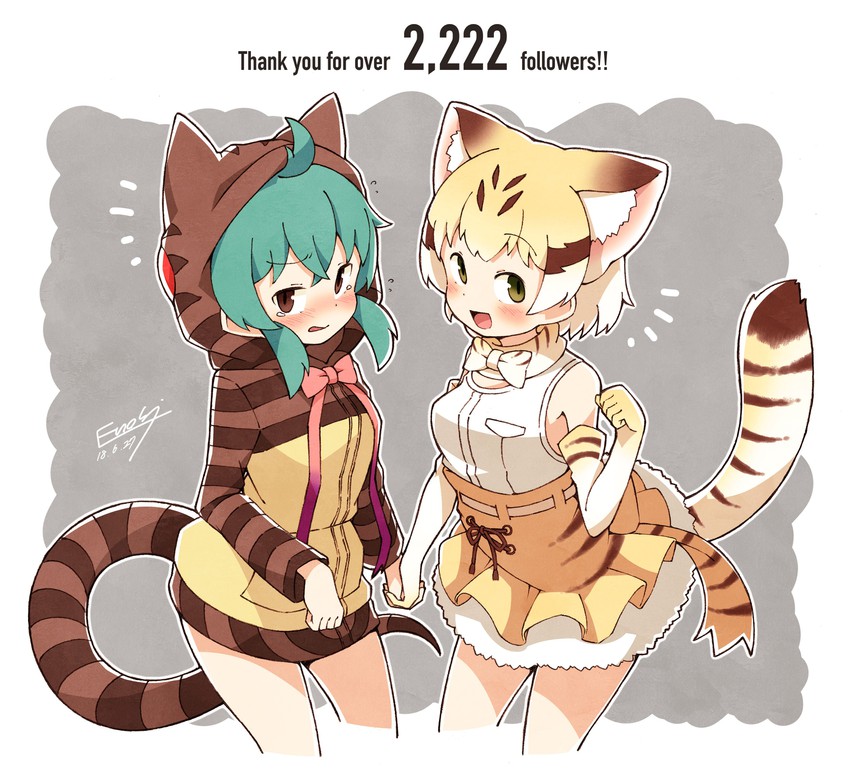 tsuchinoko and sand cat (kemono friends) drawn by enk_0822