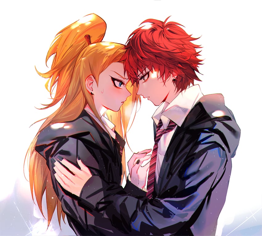deidara and sasori (naruto and 1 more) drawn by baocaizi