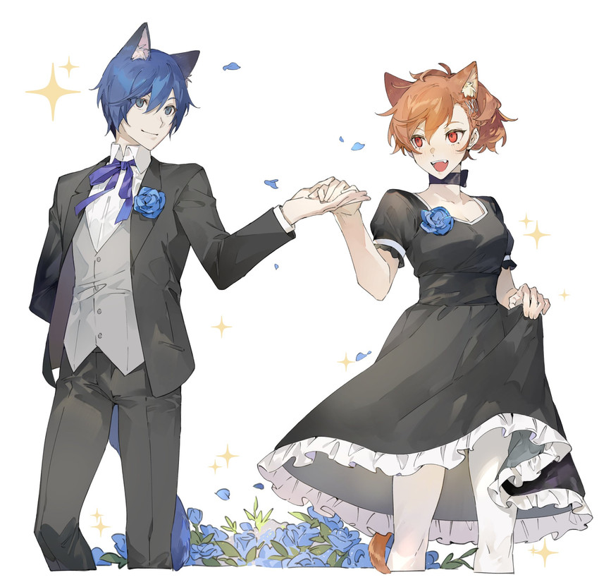 yuuki makoto and shiomi kotone (persona and 3 more) drawn by xing_20