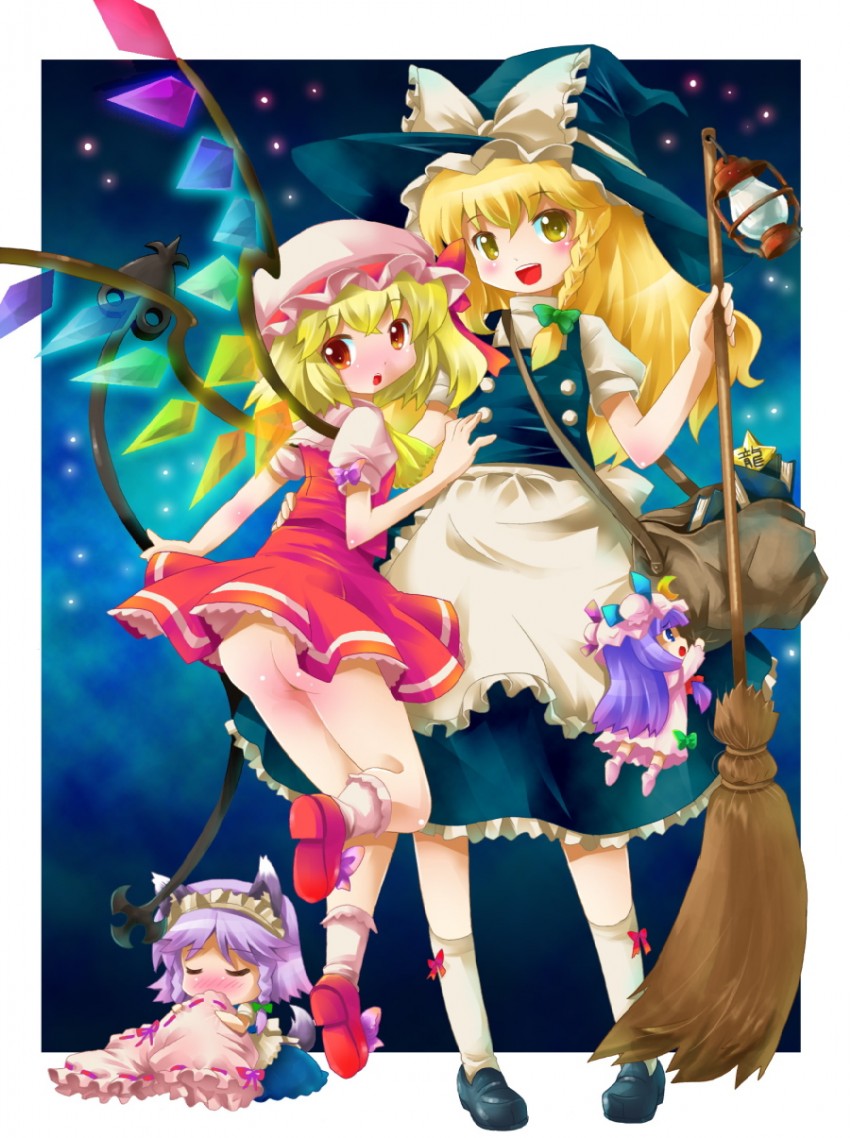 kirisame marisa, flandre scarlet, izayoi sakuya, and patchouli knowledge (touhou) drawn by michii_yuuki