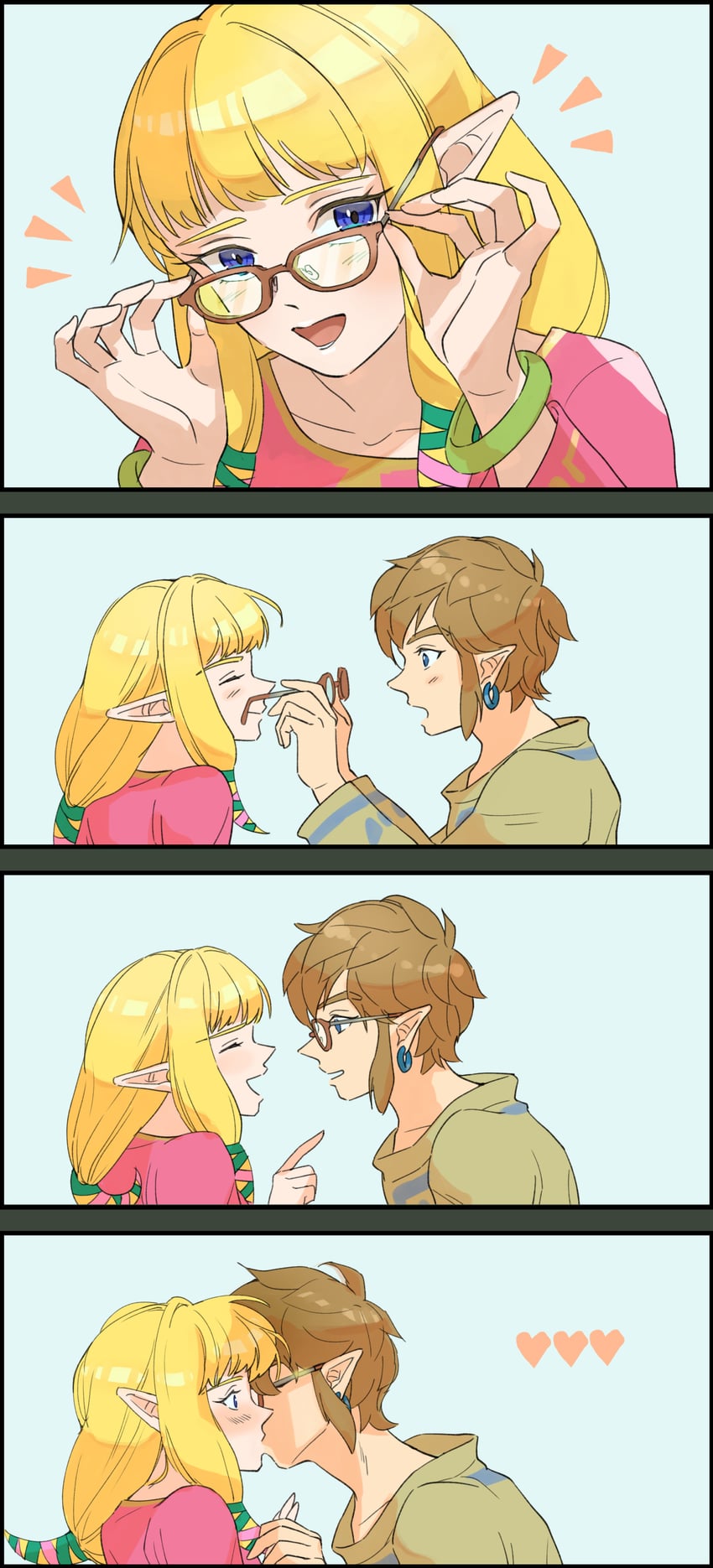 link and princess zelda (the legend of zelda and 1 more) drawn by pra_11