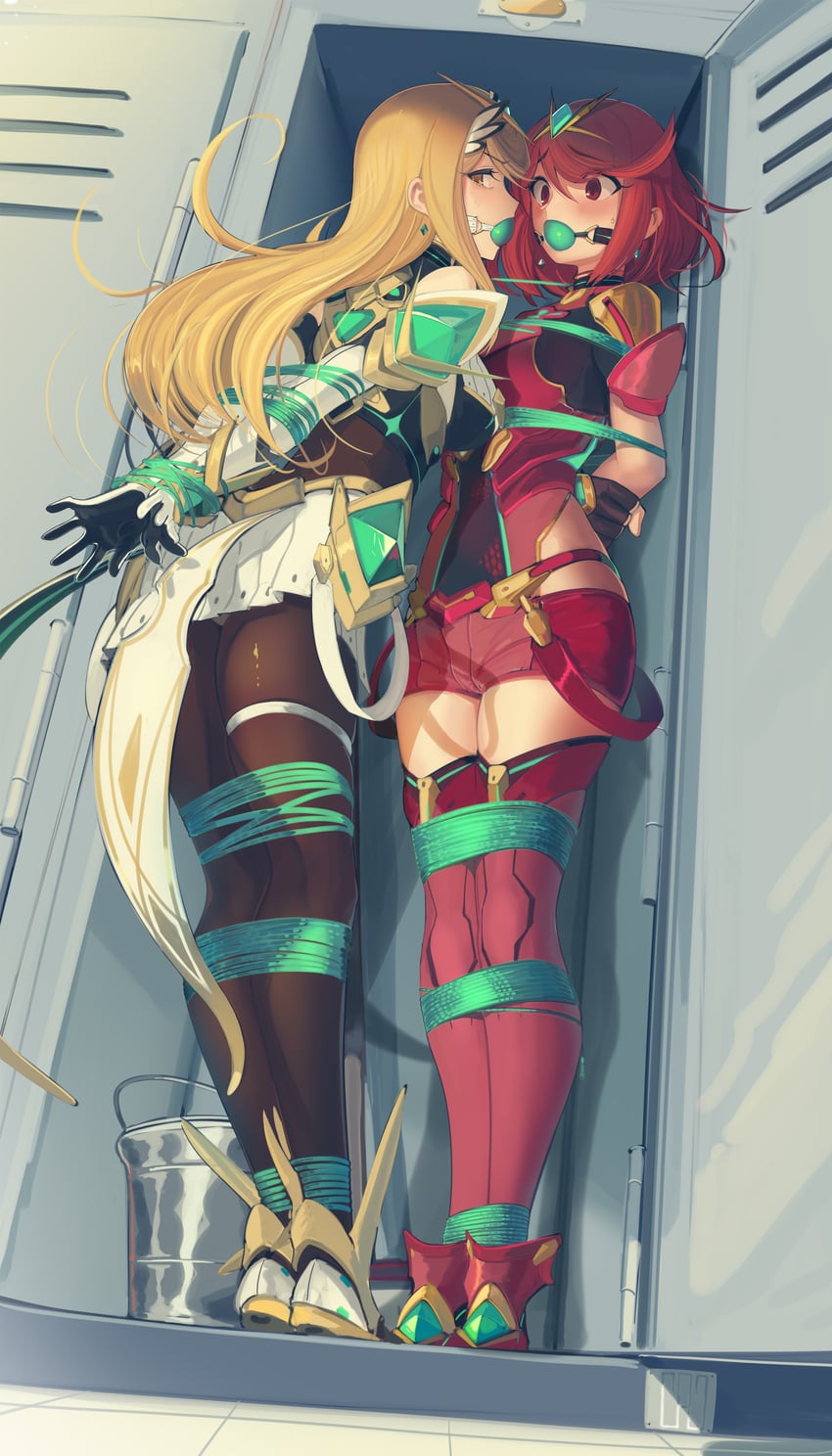 pyra and mythra (xenoblade chronicles and 2 more) drawn by cad_(caddo)