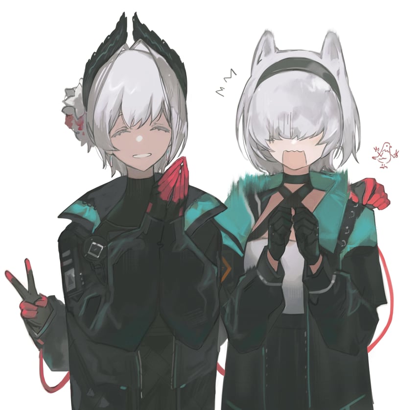 raidian and reserve operator guard (arknights) drawn by yuishironeko