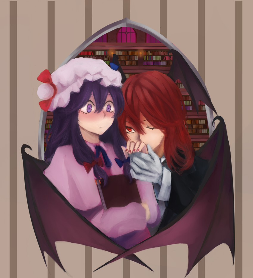 patchouli knowledge and koakuma (touhou) drawn by noel_(pixiv5459099)