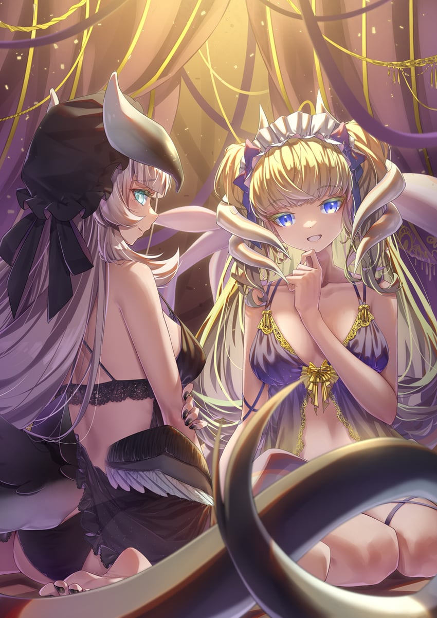 chamber dragonmaid and lady's dragonmaid (yu-gi-oh!) drawn by shun_no_shun