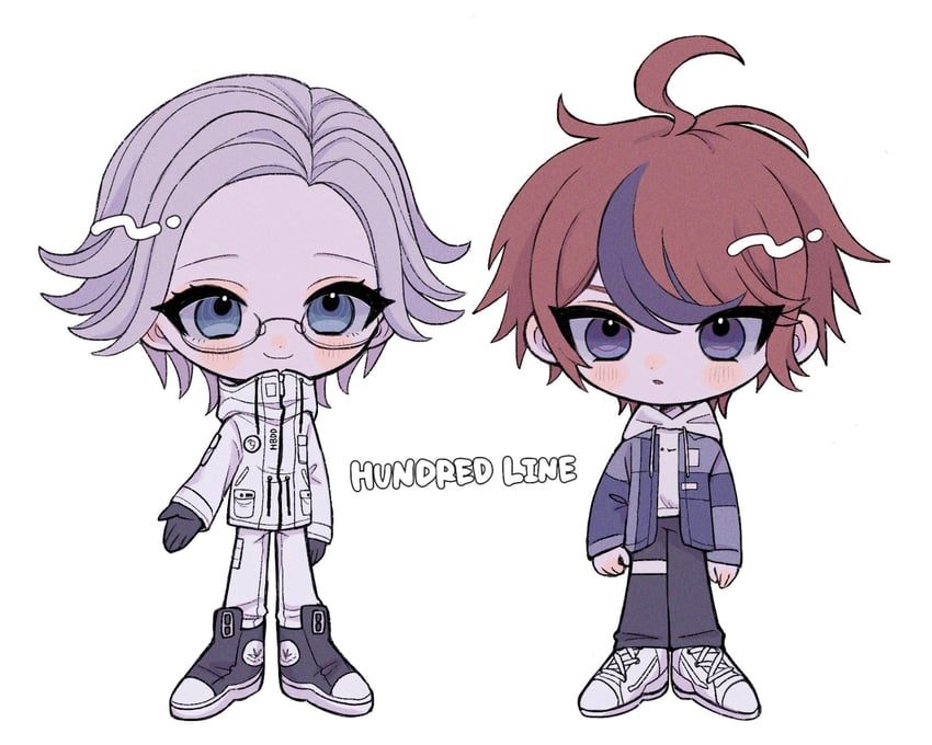 aotsuki eito and sumino takumi (the hundred line -last defense academy-) drawn by ebi_mirin