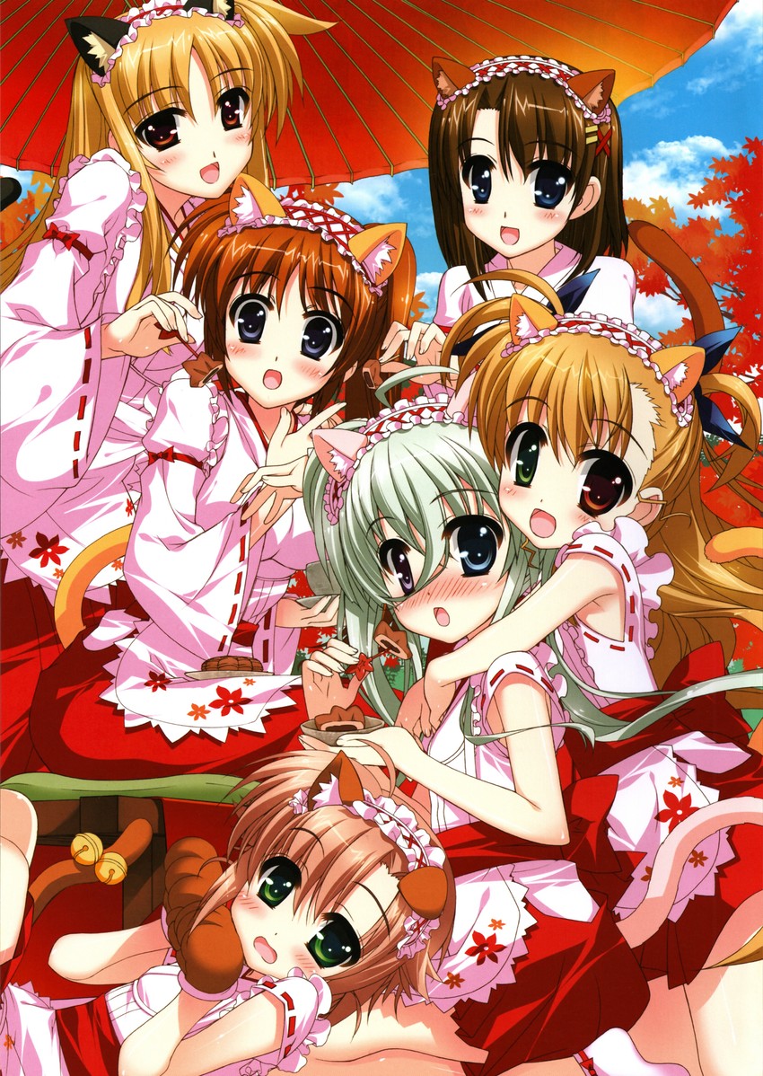 fate testarossa, takamachi nanoha, yagami hayate, vivio, einhard stratos, and 1 more (lyrical nanoha and 1 more) drawn by fujima_takuya