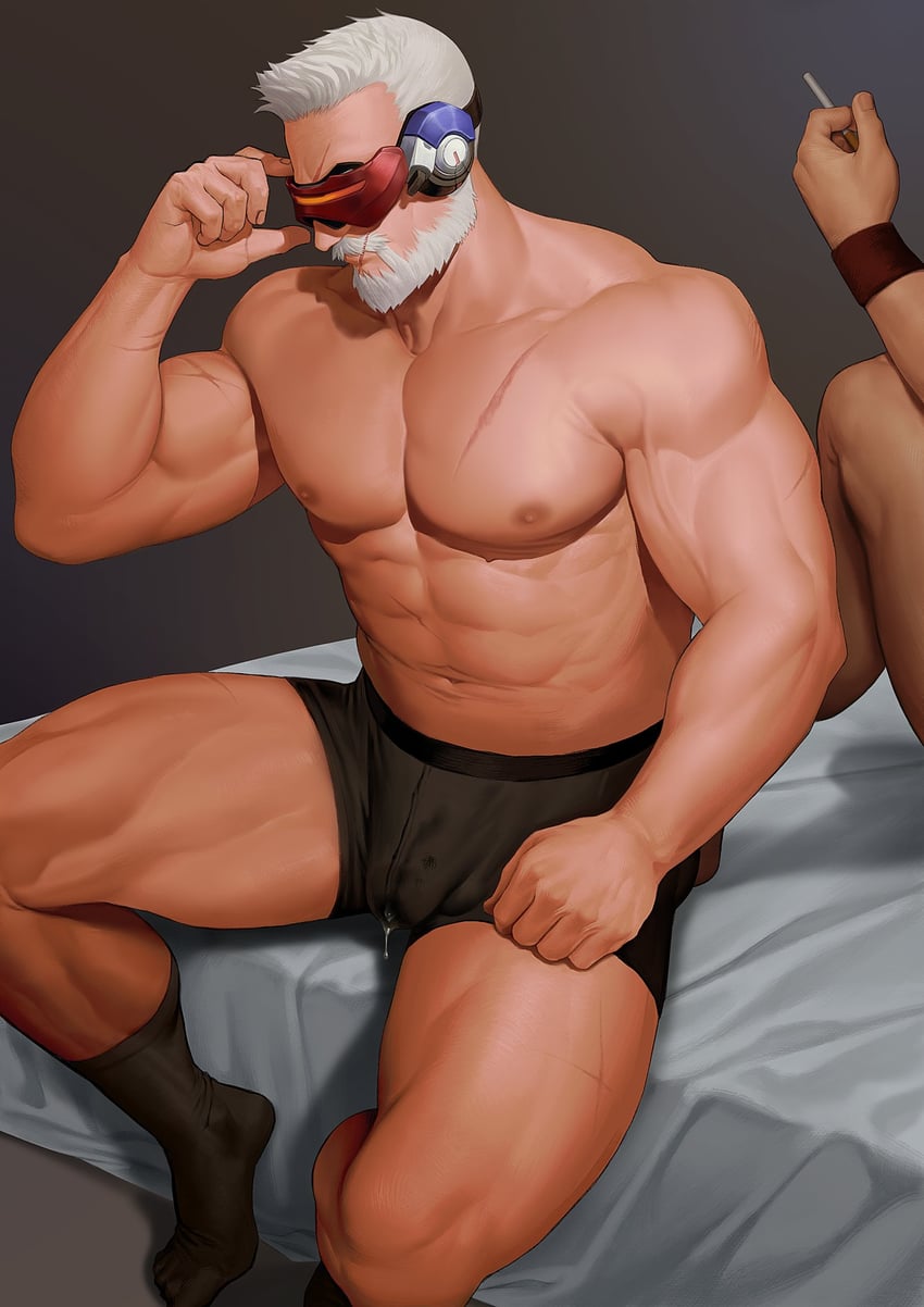 soldier: 76 and reaper (overwatch and 1 more) drawn by saolin_(wudangx)