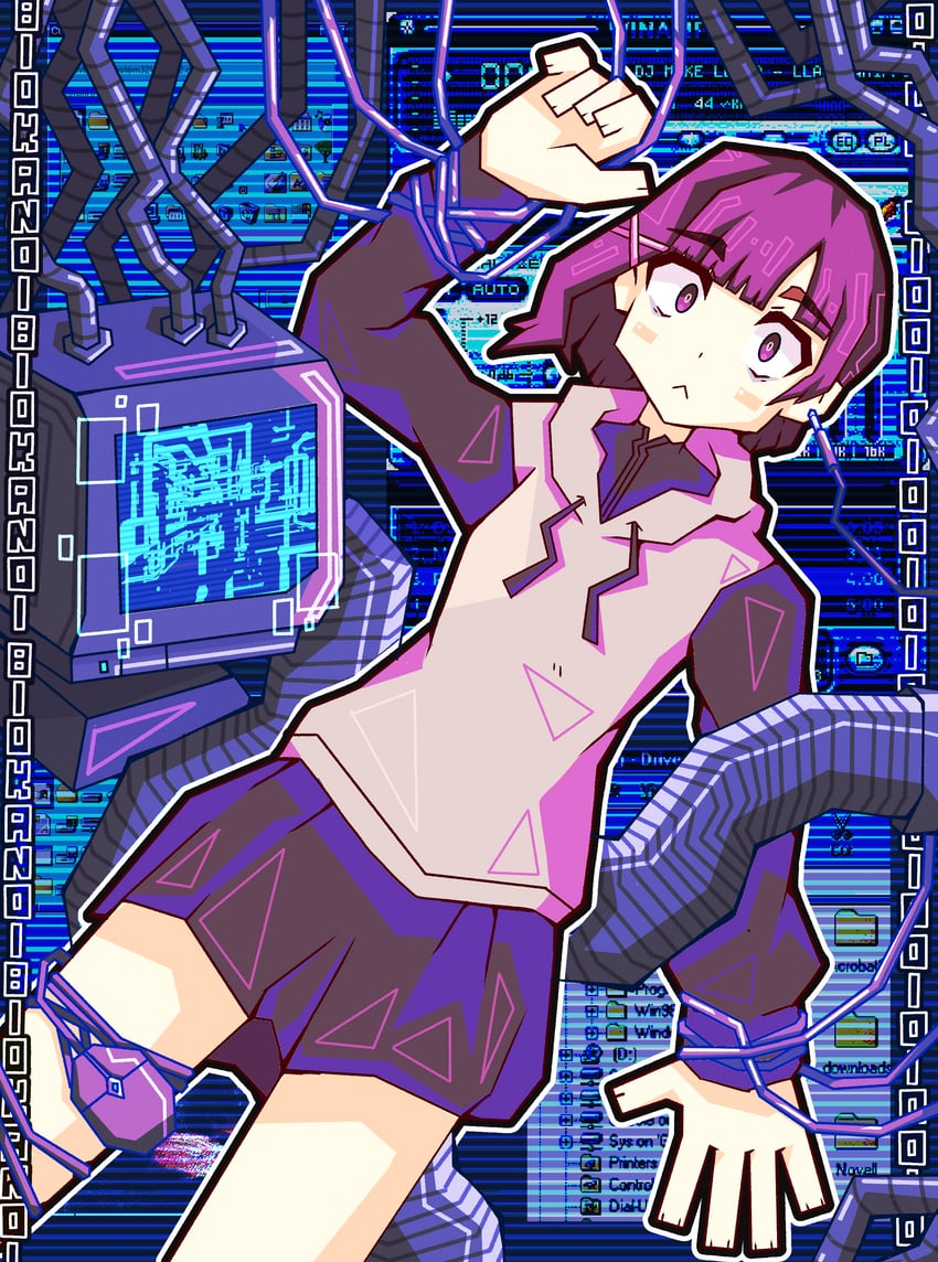 iwakura lain (microsoft windows and 4 more) drawn by biokandi