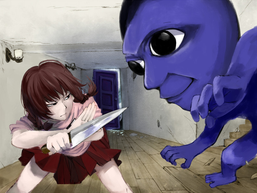 madotsuki, uboa, and the oni (yume nikki and 1 more) drawn by mayonaka_niji_sugi