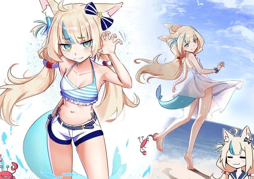 sameko saba and kaniki (indie virtual youtuber) drawn by cd_usr